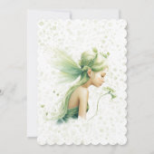 Licht Groen Fairy Meisje Verjaardagsfeestje Kaart (Achterkant)