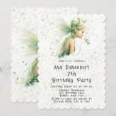 Licht Groen Fairy Meisje Verjaardagsfeestje Kaart (Voorkant / Achterkant)