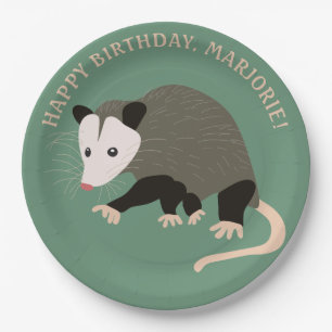 Licht groen gepersonaliseerd object Cute Possum Papieren Bordje