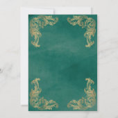 Licht Groen  Gouden Hoek Islamitische Bruiloft Kaart (Achterkant)