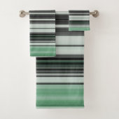 Licht groen grijs Stripe vormgeving Bad Handdoek (Insitu)