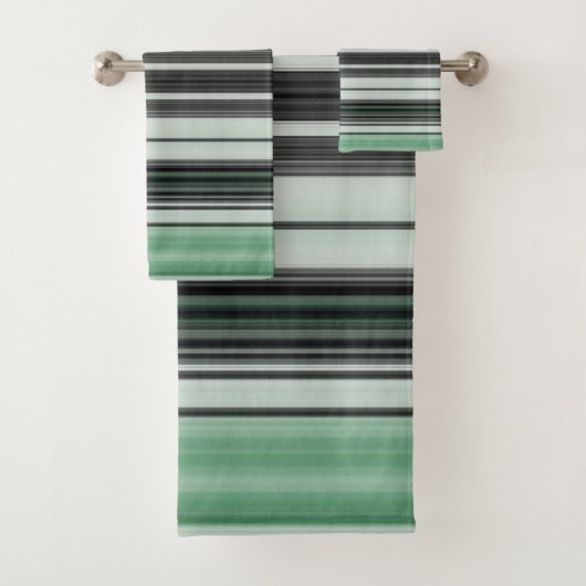 Licht groen grijs Stripe vormgeving Bad Handdoek (Insitu)