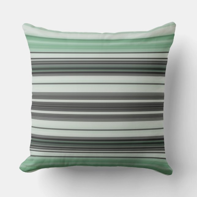 Licht groen grijs Stripe vormgeving Buitenkussen (Voorkant)