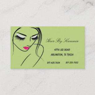 Licht groen haar, spijker, make-up Visitekaartje