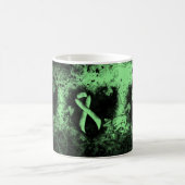 Licht groen lintgegraven hart koffiemok (Center)