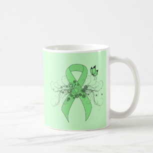 Licht groen lintje met vlinder koffiemok
