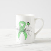 Licht groen lintje met vlinder porselein kop (Rechts)