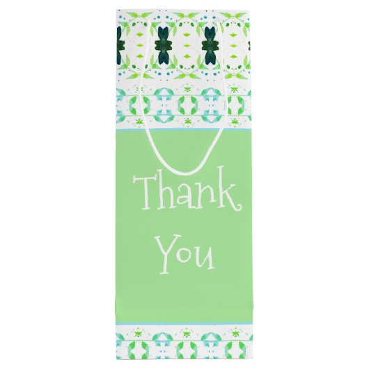 Licht groen met geblindeerd wijn cadeautas (Achterkant)