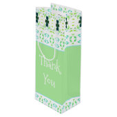 Licht groen met  geblindeerd wijn cadeautas (Voorkant Gekanteld)