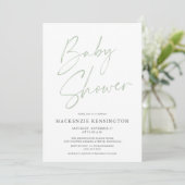 Licht Groen Minimalistisch Modern Baby shower van  Kaart (Staand voorkant)