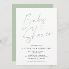 Licht Groen Minimalistisch Modern Baby shower van  Kaart
