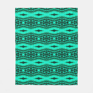 Licht groen naadloos ikat Persiaans tapijt. Etnisc Fleece Deken