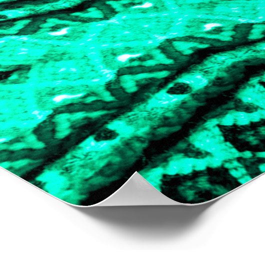 Licht groen naadloos ikat Persiaans tapijt. Etnisc Poster (Hoek)