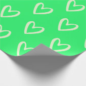 Licht Groen op Lente Groen Warm Hart Cadeaupapier (Hoek)