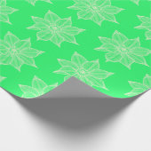 Licht groen op lente groene ketchy Flowers Cadeaupapier (Hoek)