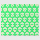 Licht Groen op Lente Groene Skulls Cadeaupapier (Vlak)