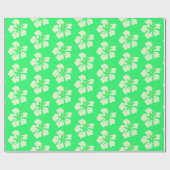 Licht groen op lentegroen hibiscus cadeaupapier (Vlak)