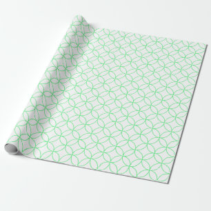 Licht groen op witte overlappende cirkels cadeaupapier