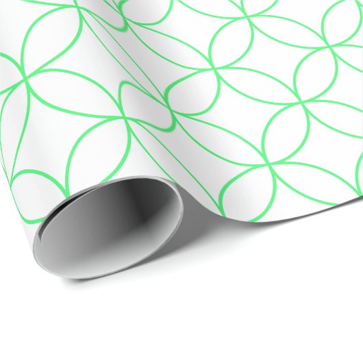 Licht groen op witte overlappende cirkels cadeaupapier (Rol Hoek)