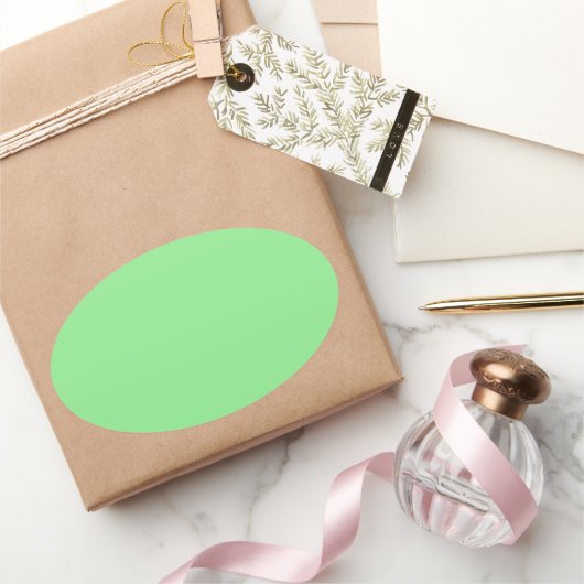 Licht groen ovale sticker (Geschenken)