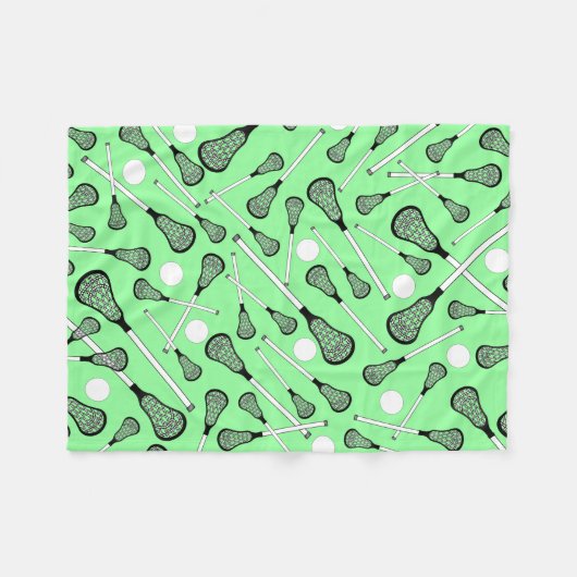 Licht groen patroon lacrosse fleece deken (Voorkant (Horizontaal))