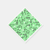 Licht groen patroon lacrosse servetten (Hoek)