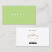 Licht groen Professioneel Social Media Networking Visitekaartje (Voorkant / Achterkant)