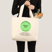 Licht Groen Rond Sonde Bedrijfsmerk op Jumbo Grote Tote Bag (Voorkant (product))