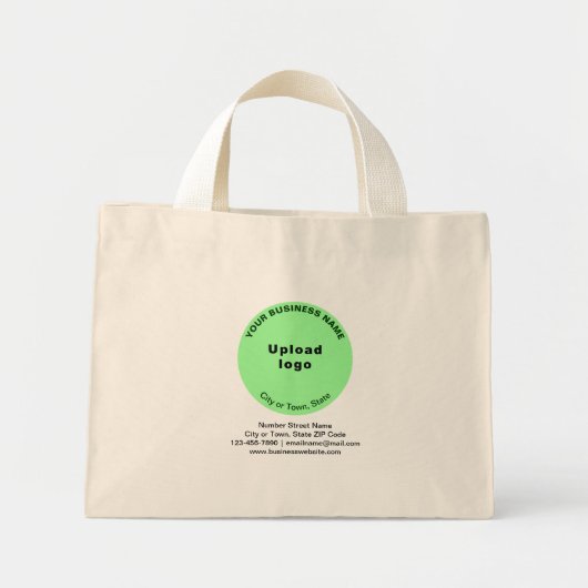 Licht Groen Rond Vorm Bedrijfs Merk op Mini Tote Bag (Voorkant)