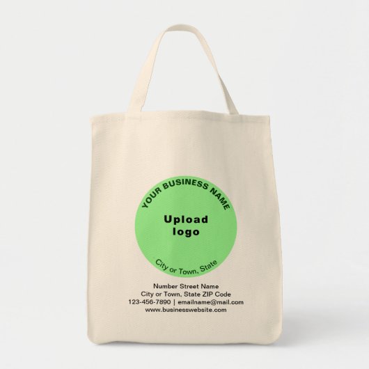Licht Groen Ronde Bedrijfs Merk op Grocery Tote Bag (Voorkant)