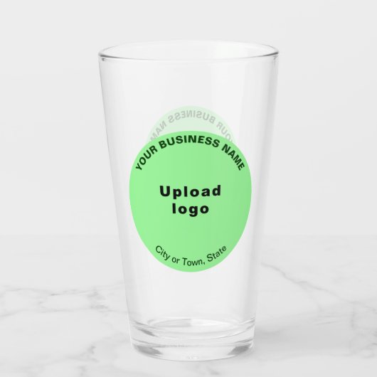 Licht Groen Ronde Vorm Bedrijfs Merk, Glaskop Glas (Achterkant)