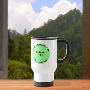 Licht Groen Rondhandelsmerk op Travel Mug Reisbeker