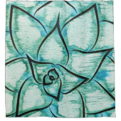 Licht groen Succulent Douchegordijn (Voorkant)