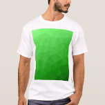 Licht groen verloop geometrisch gaas helder patroo t-shirt<br><div class="desc">Lichtgroene gradiënt geometrisch mesh patroon heldere driehoeken ombre. Koele moderne driehoek geometrische mesh met licht tot donkergroen ombre gradiënt ontwerp.</div>