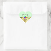 Licht Groen Wavy Goud met Logo Monogram Dank U Hart Sticker (Tas)