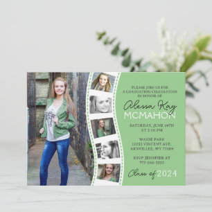 Licht Groen & Wit Filmstrip 6 Foto Afstuderen Kaart