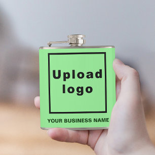 Licht Groen Zakelijk Merk op Vinyl Wrapped Flask Heupfles