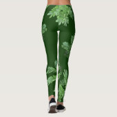 Licht groene bladeren leggings (Achterkant)