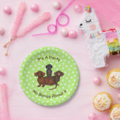 Licht-groene Dachshund-Borden Papieren Bordje (Feest)