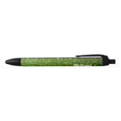 Licht groene faux glitter sparkles Personaliseren Zwarte Inkt Pen (Bovenkant)