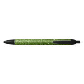 Licht groene faux glitter sparkles Personaliseren Zwarte Inkt Pen (Achterkant)