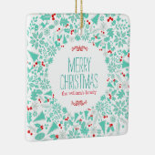 Licht-groene kerstmis met prettige kerst keramisch ornament (Rechts)