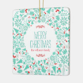 Licht-groene kerstmis met prettige kerst keramisch ornament (Links)