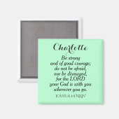 Licht groene komstbijbel Verse aangepaste naam Een Magneet (Voorkant / Achterkant)