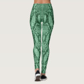 Licht groene slang huidafdruk leggings (Achterkant)