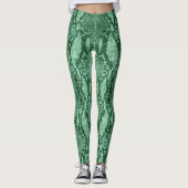 Licht groene slang huidafdruk leggings (Voorkant)