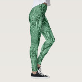 Licht groene slang huidafdruk leggings (Rechts)