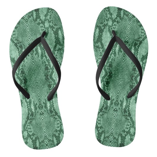 Licht groene slang huidafdruk teenslippers (Voetbed)