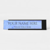 Licht grungy blauw eenvoudig professioneel modern bureau naambordje (Voorkant)