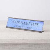 Licht grungy blauw eenvoudig professioneel modern bureau naambordje (Voorkant)